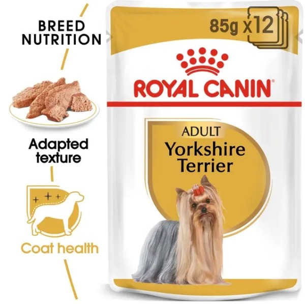 Royal Canin Yorkshire Pouch - Пълноценна мокра храна в пауч за Йоркширски териери в зряла възраст над 10 месеца
